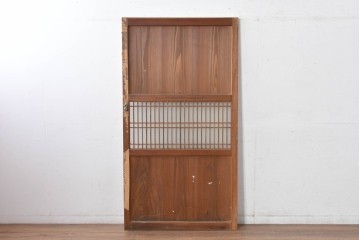 アンティーク建具　明治～大正期　和の趣が漂う格子入りガラス帯戸1枚　(R-085045)