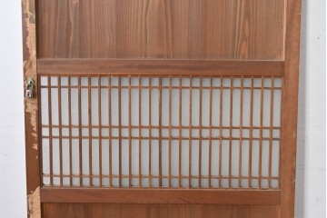 アンティーク建具　明治～大正期　和の趣が漂う格子入りガラス帯戸1枚　(R-085045)