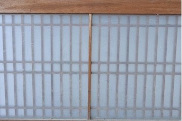 アンティーク建具　明治～大正期　和の趣が漂う格子入りガラス帯戸1枚　(R-085045)