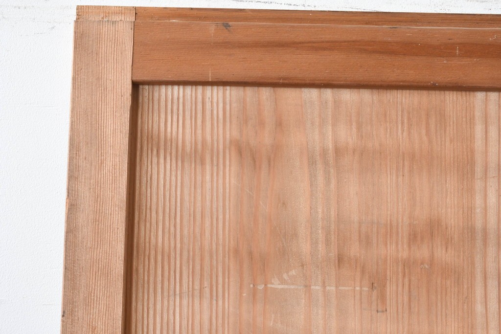 アンティーク建具　明治～大正期　和の趣が漂う格子入りガラス帯戸1枚　(R-085045)