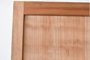 アンティーク建具　明治～大正期　和の趣が漂う格子入りガラス帯戸1枚　(R-085045)