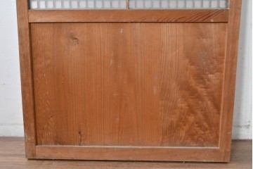 アンティーク建具　明治～大正期　和の趣が漂う格子入りガラス帯戸1枚　(R-085045)