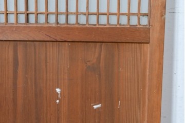 アンティーク建具　明治～大正期　和の趣が漂う格子入りガラス帯戸1枚　(R-085045)