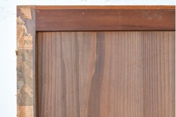 アンティーク建具　明治～大正期　和の趣が漂う格子入りガラス帯戸1枚　(R-085045)