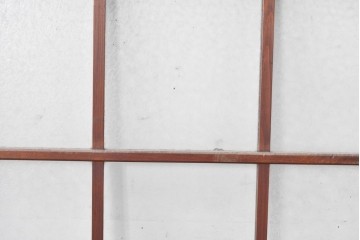 アンティーク建具　昭和初期～中期　大正ロマン　格子意匠のガラス窓2枚セット　(R-085046)