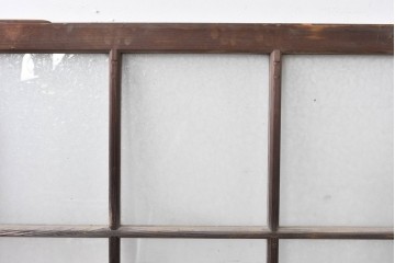 アンティーク建具　昭和初期～中期　大正ロマン　格子意匠のガラス窓2枚セット　(R-085046)