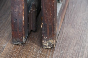 アンティーク建具　昭和初期～中期　大正ロマン　格子意匠のガラス窓2枚セット　(R-085046)