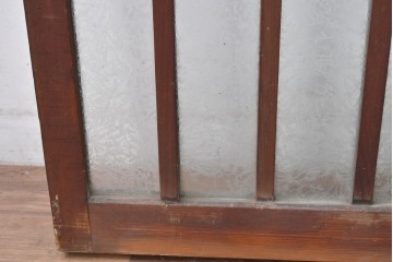 アンティーク建具　昭和初期～中期　大正ロマン　格子意匠のガラス窓2枚セット　(R-085046)