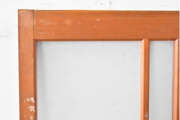ヴィンテージ建具　昭和中期　端整な三本縦桟が目を引くガラス戸1枚　(R-085047)