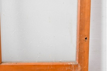 ヴィンテージ建具　昭和中期　端整な三本縦桟が目を引くガラス戸1枚　(R-085047)