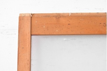 ヴィンテージ建具　昭和中期　端整な三本縦桟が目を引くガラス戸1枚　(R-085047)