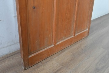 ヴィンテージ建具　昭和中期　端整な三本縦桟が目を引くガラス戸1枚　(R-085047)