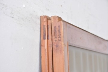 アンティーク建具　昭和初期～中期　美品　上手物!!　幾何学格子デザインの引き戸2枚セット　(R-085049)