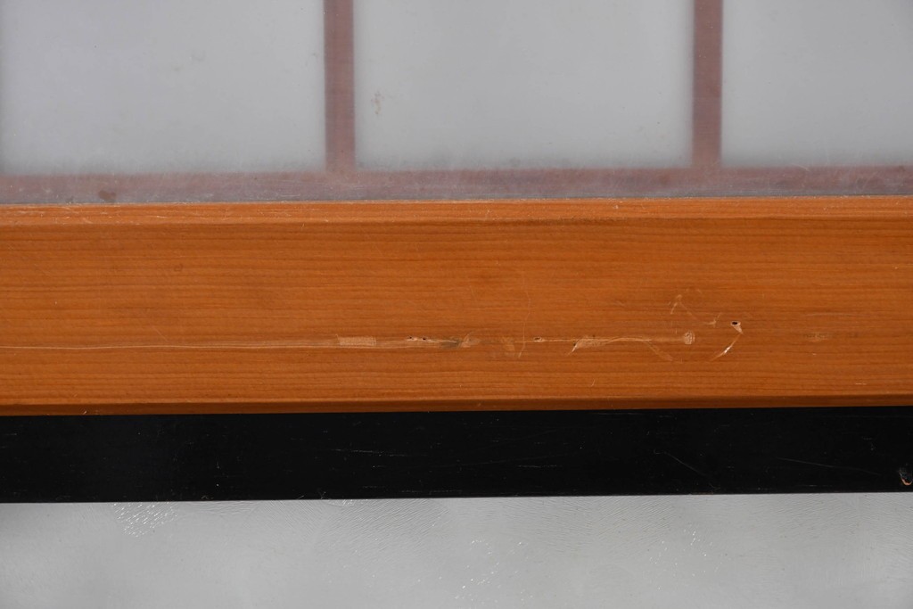 アンティーク建具　昭和初期～中期　美品　上手物!!　幾何学格子デザインの引き戸2枚セット　(R-085049)