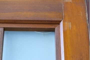 アンティーク建具　昭和初期～中期　美品　上手物!!　幾何学格子デザインの引き戸2枚セット　(R-085049)