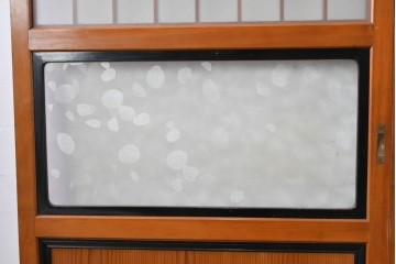 アンティーク建具　昭和初期～中期　美品　上手物!!　幾何学格子デザインの引き戸2枚セット　(R-085049)
