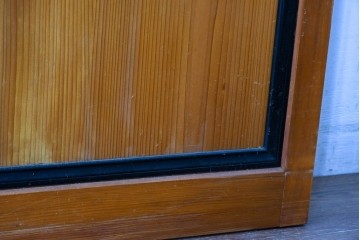 アンティーク建具　昭和初期～中期　美品　上手物!!　幾何学格子デザインの引き戸2枚セット　(R-085049)