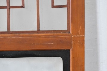 アンティーク建具　昭和初期～中期　美品　上手物!!　幾何学格子デザインの引き戸2枚セット　(R-085049)