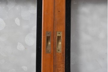 アンティーク建具　昭和初期～中期　美品　上手物!!　幾何学格子デザインの引き戸2枚セット　(R-085049)