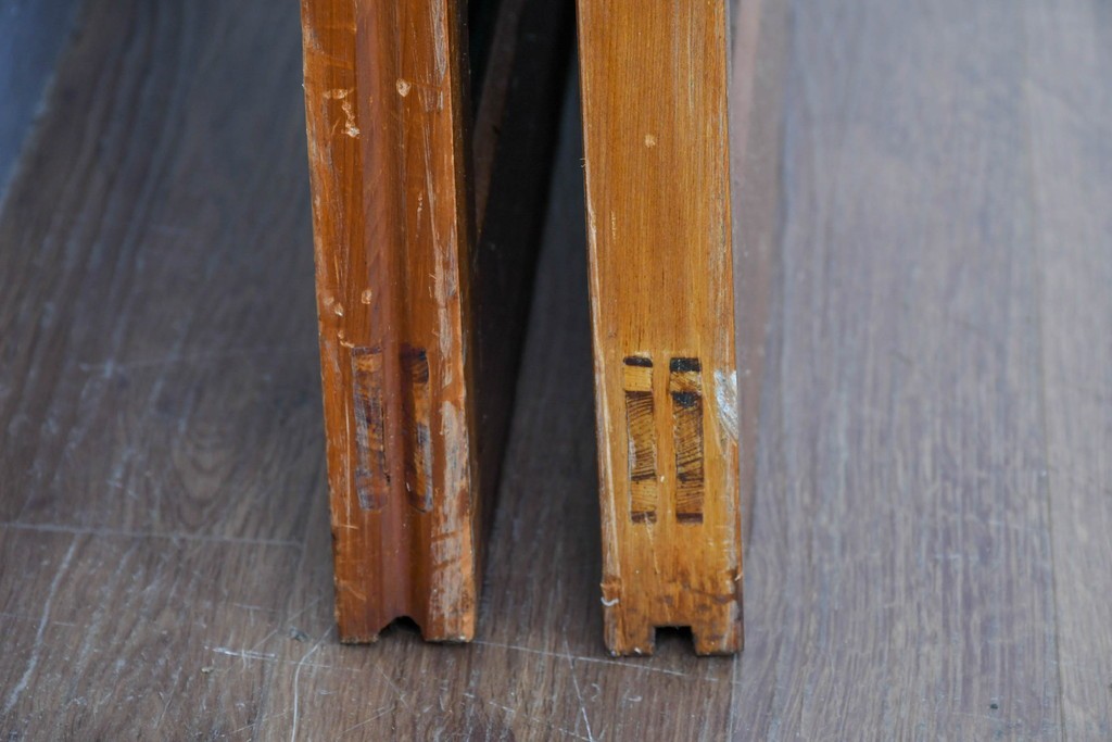 アンティーク建具　昭和初期～中期　美品　上手物!!　幾何学格子デザインの引き戸2枚セット　(R-085049)