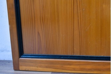 アンティーク建具　昭和初期～中期　美品　上手物!!　幾何学格子デザインの引き戸2枚セット　(R-085049)