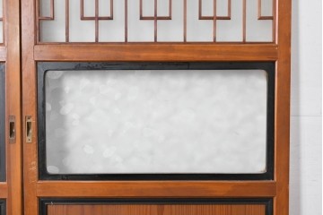 アンティーク建具　美品　上手物!!　凝った格子意匠の引き戸2枚セット　(R-085050)
