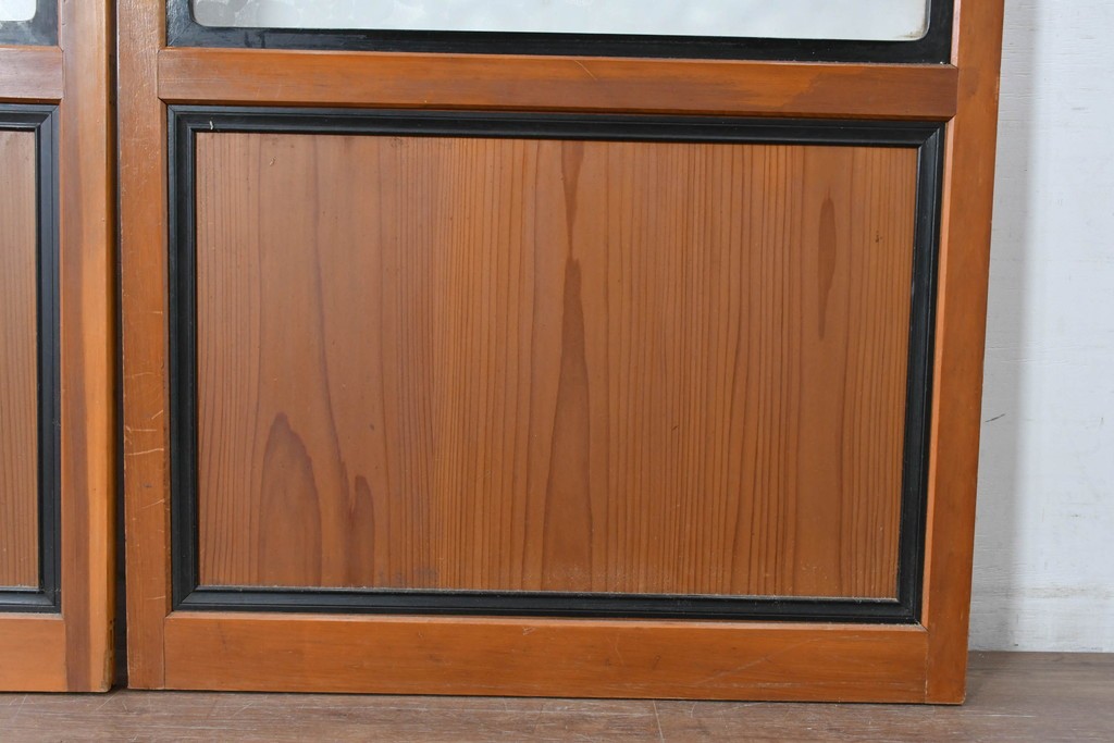 アンティーク建具　美品　上手物!!　凝った格子意匠の引き戸2枚セット　(R-085050)