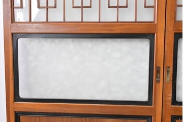 アンティーク建具　美品　上手物!!　凝った格子意匠の引き戸2枚セット　(R-085050)