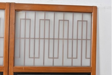 アンティーク建具　美品　上手物!!　凝った格子意匠の引き戸2枚セット　(R-085050)