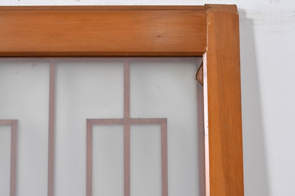 アンティーク建具　美品　上手物!!　凝った格子意匠の引き戸2枚セット　(R-085050)