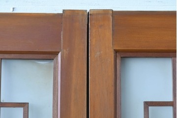 アンティーク建具　美品　上手物!!　凝った格子意匠の引き戸2枚セット　(R-085050)