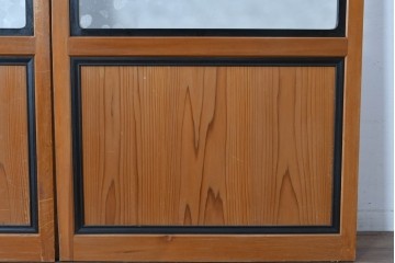 アンティーク建具　美品　上手物!!　凝った格子意匠の引き戸2枚セット　(R-085050)