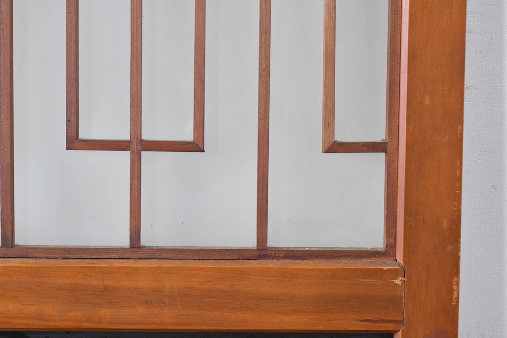 アンティーク建具　美品　上手物!!　凝った格子意匠の引き戸2枚セット　(R-085050)