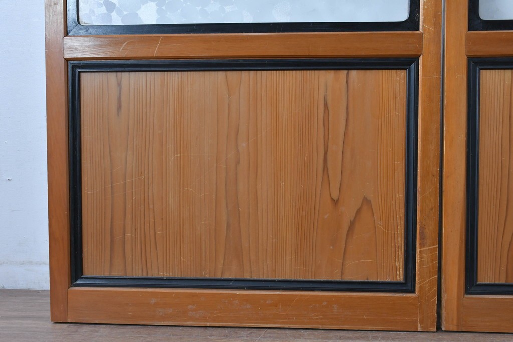 アンティーク建具　美品　上手物!!　凝った格子意匠の引き戸2枚セット　(R-085050)