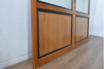 アンティーク建具　美品　上手物!!　凝った格子意匠の引き戸2枚セット　(R-085050)