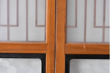 アンティーク建具　美品　上手物!!　凝った格子意匠の引き戸2枚セット　(R-085050)