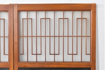 アンティーク建具　美品　上手物!!　凝った格子意匠の引き戸2枚セット　(R-085050)