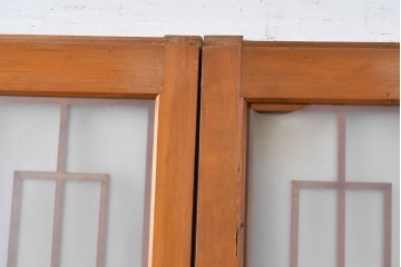 アンティーク建具　美品　上手物!!　凝った格子意匠の引き戸2枚セット　(R-085050)