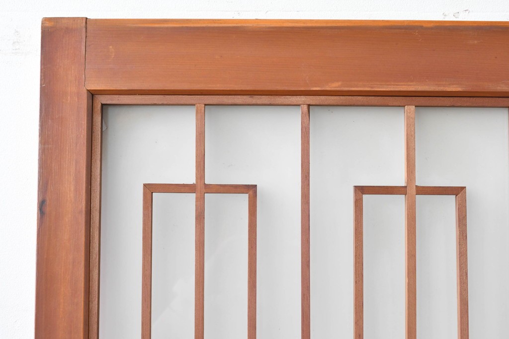 アンティーク建具　美品　上手物!!　凝った格子意匠の引き戸2枚セット　(R-085050)