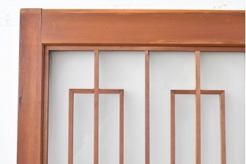 アンティーク建具　美品　上手物!!　凝った格子意匠の引き戸2枚セット　(R-085050)