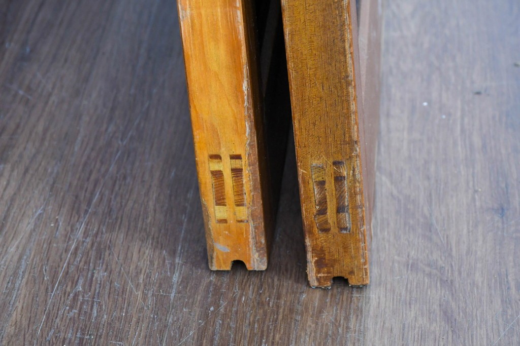 アンティーク建具　美品　上手物!!　凝った格子意匠の引き戸2枚セット　(R-085050)