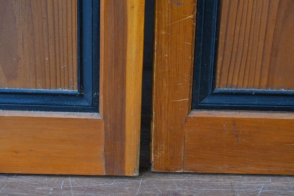 アンティーク建具　美品　上手物!!　凝った格子意匠の引き戸2枚セット　(R-085050)