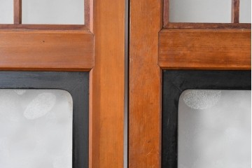 アンティーク建具　美品　上手物!!　凝った格子意匠の引き戸2枚セット　(R-085050)