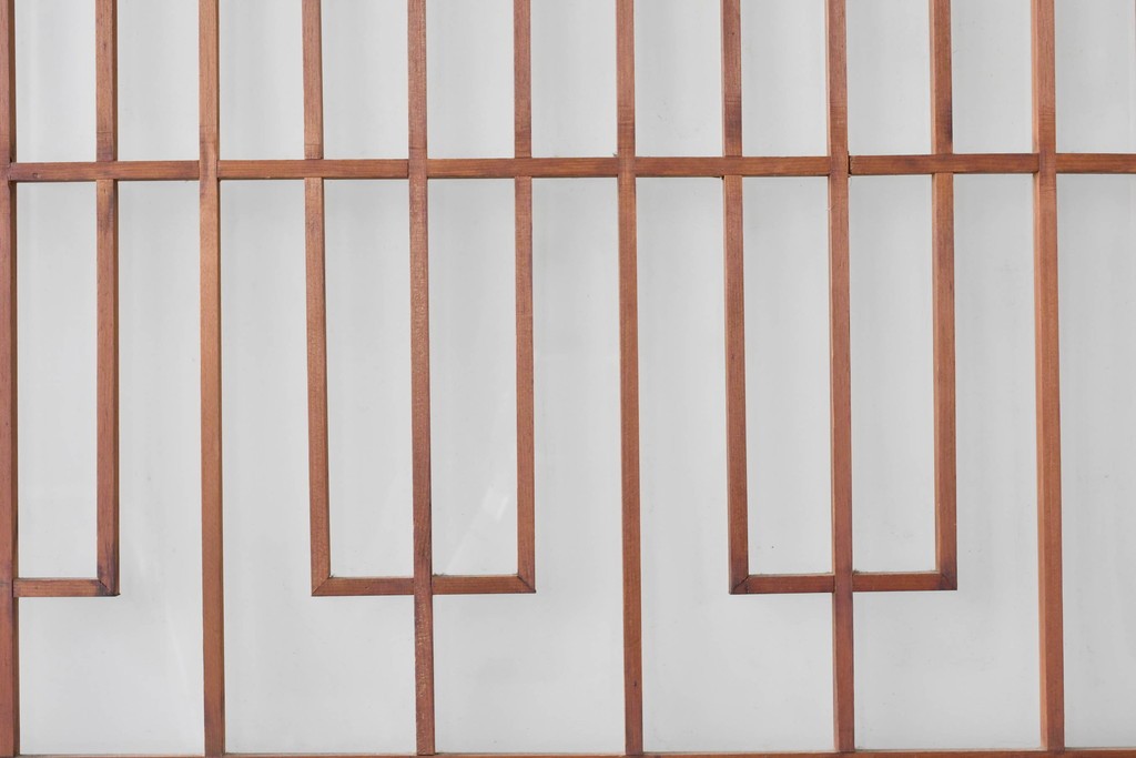アンティーク建具　美品　上手物!!　凝った格子意匠の引き戸2枚セット　(R-085050)