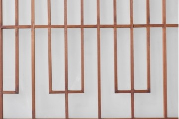 アンティーク建具　美品　上手物!!　凝った格子意匠の引き戸2枚セット　(R-085050)