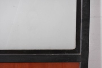 アンティーク建具　美品　板戸とガラス帯を組み合わせたガラス帯戸2枚セット　(R-085051)