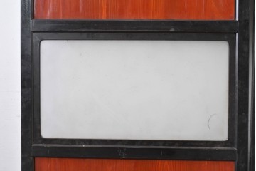 アンティーク建具　美品　板戸とガラス帯を組み合わせたガラス帯戸2枚セット　(R-085051)