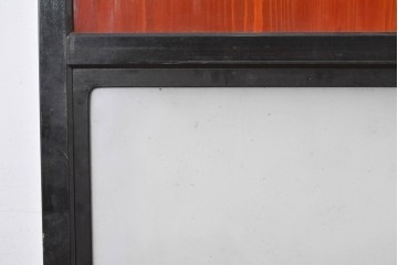 アンティーク建具　美品　板戸とガラス帯を組み合わせたガラス帯戸2枚セット　(R-085051)