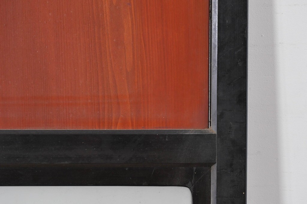 アンティーク建具　美品　板戸とガラス帯を組み合わせたガラス帯戸2枚セット　(R-085051)