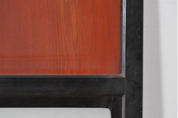 アンティーク建具　美品　板戸とガラス帯を組み合わせたガラス帯戸2枚セット　(R-085051)